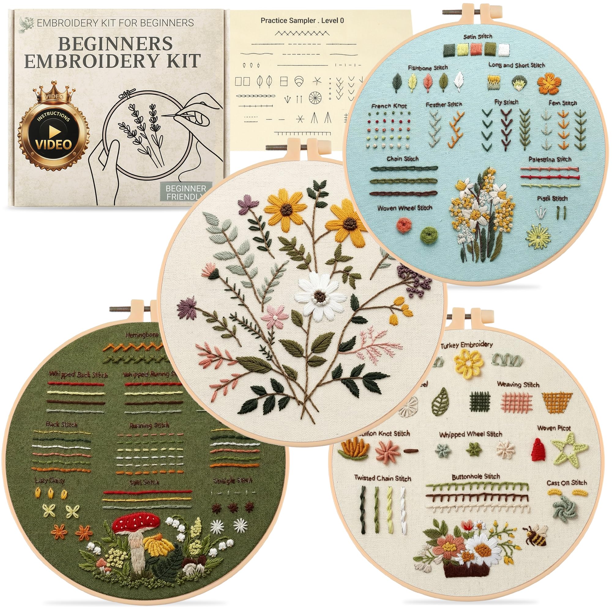 ZenHues Embroidery Kit for Beginners Adults