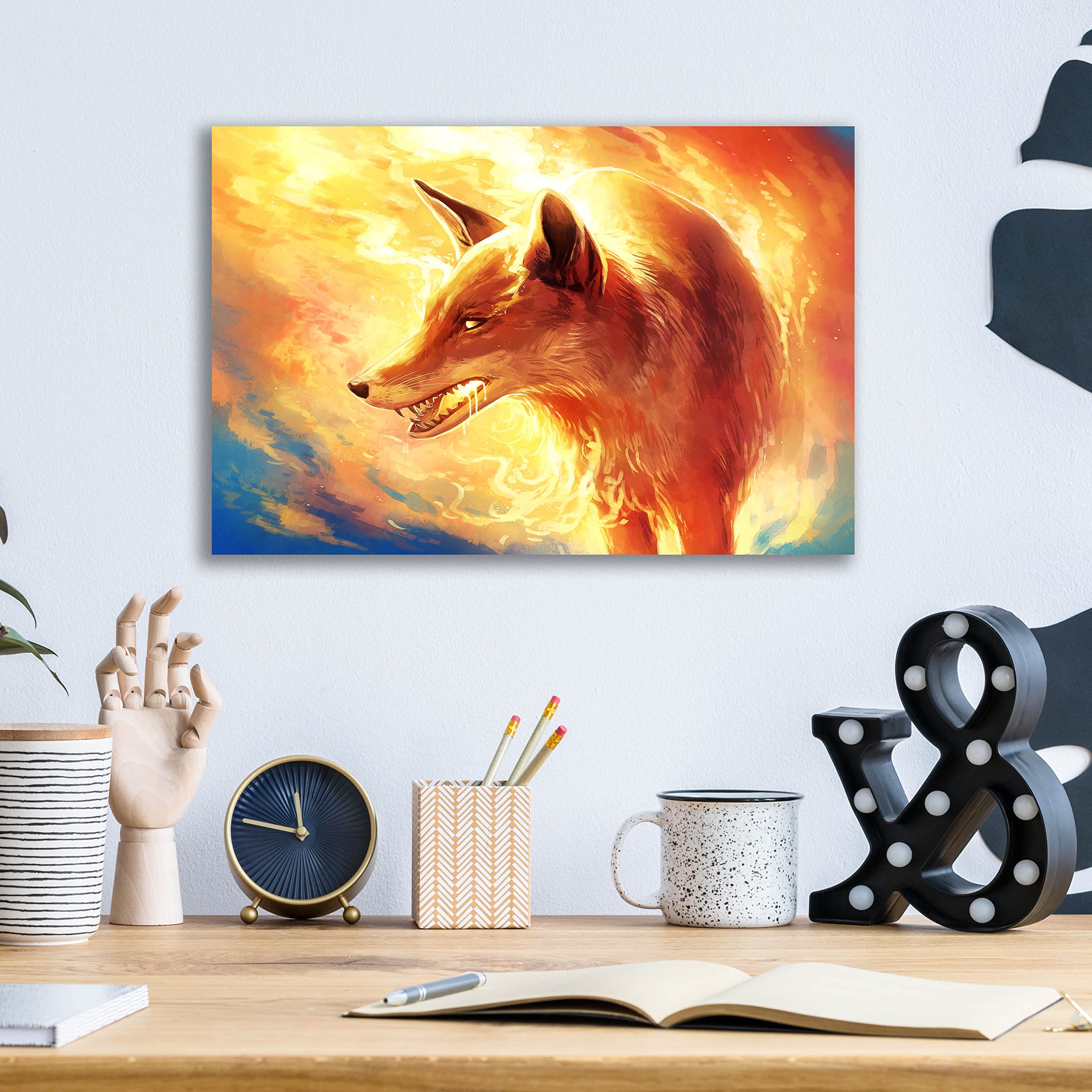 Amazon.com: Epic Art 'Fire Fox' by JoJoesArt, Acrylic Glass Wall