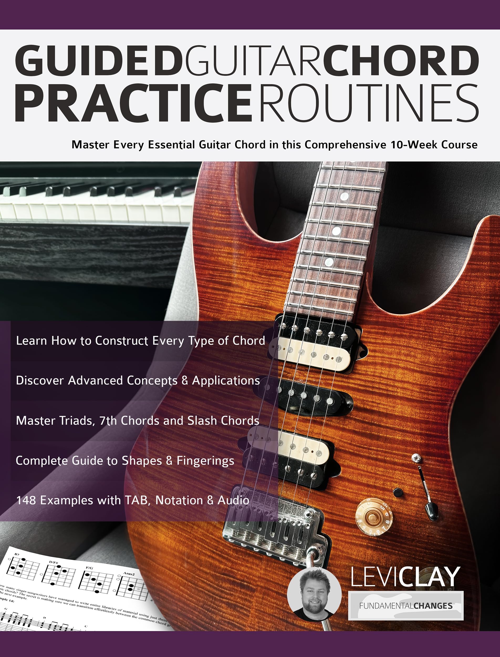 Pratique des accords de guitare à la maison pour jouer vos morceaux préférés le soir