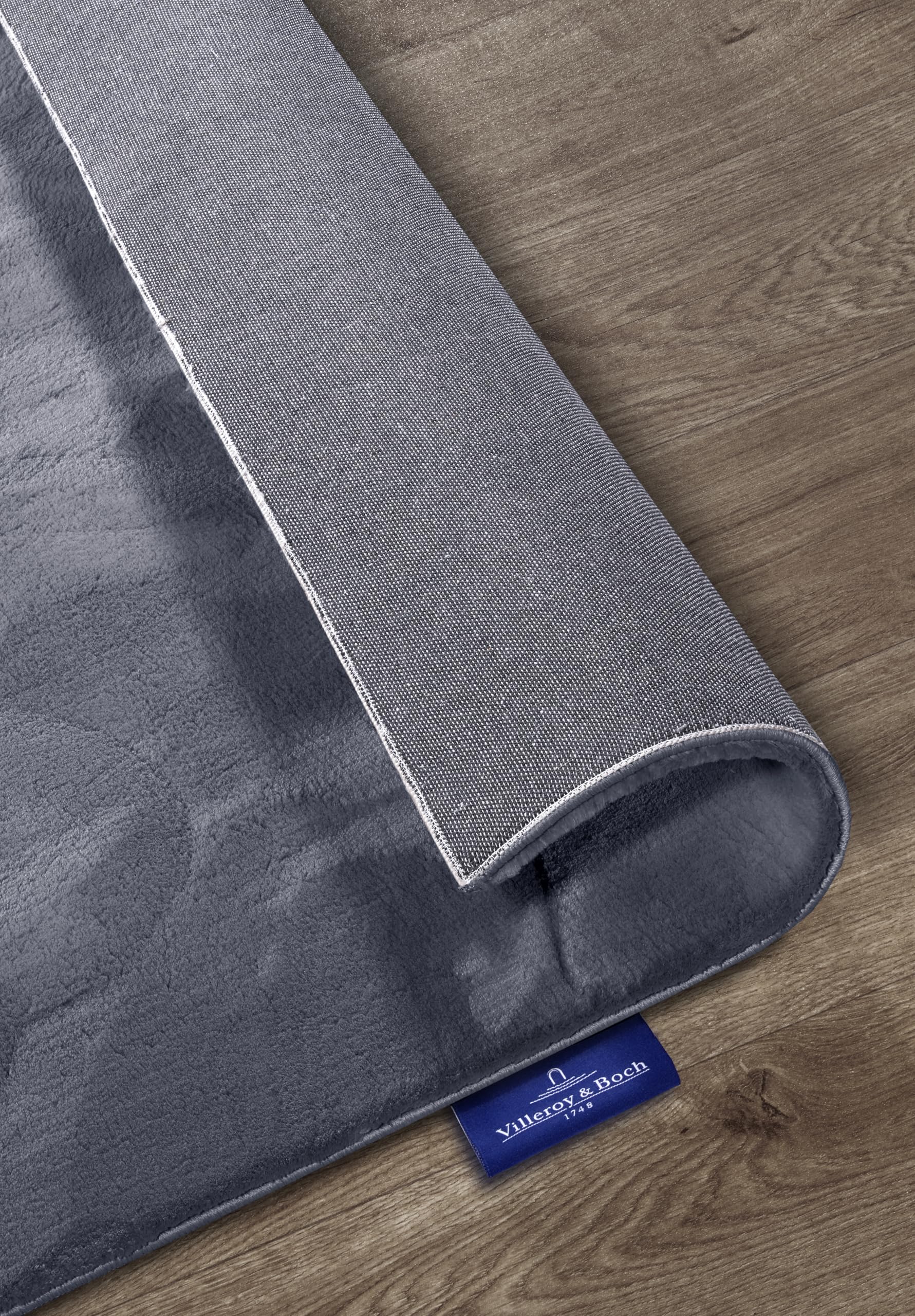 Villeroy & Boch Tapis shaggy Leon - Tapis de salon à poils longs moelleux - Couleur unie douce - Facile d'entretien - Pour salon, salle à manger, chambre à coucher, chambre d'hôtes - Anthracite - 200