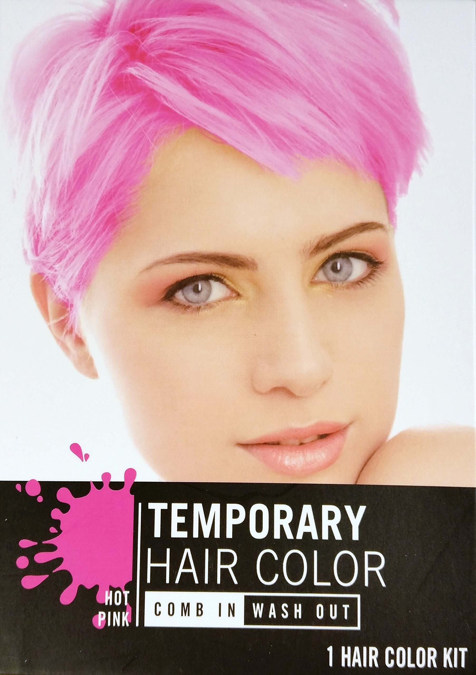 Temporary Hair Color Dye, Hot Pink, Cherry Red, Electric Blue Single Use, Colors May Vary