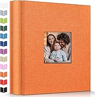 Vista 23 de Álbum de fotos Artfeel 4x6 con 600 bolsillos, álbumes de fotos deslizables, libro de memorias con cubierta de lino y ventana frontal, libro de fotos