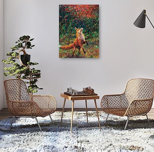 Miniatura 3 de Fine Art Canvas Lienzo decorativo de pared de Fox Fire por la artista Iris Scott para sala de estar, dormitorio, baño, cocina, oficina, bar, comedor