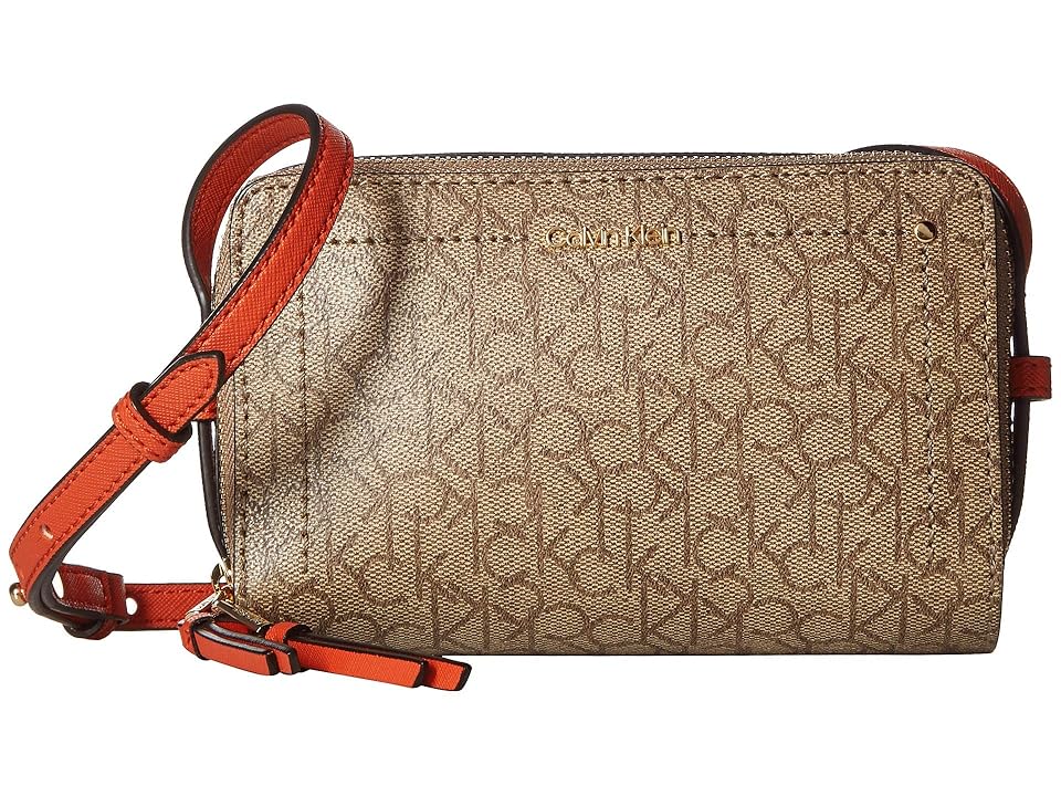 

Calvin Klein Signature Crossbody (Khaki/Brown/Sunset) Cross Body Handbags