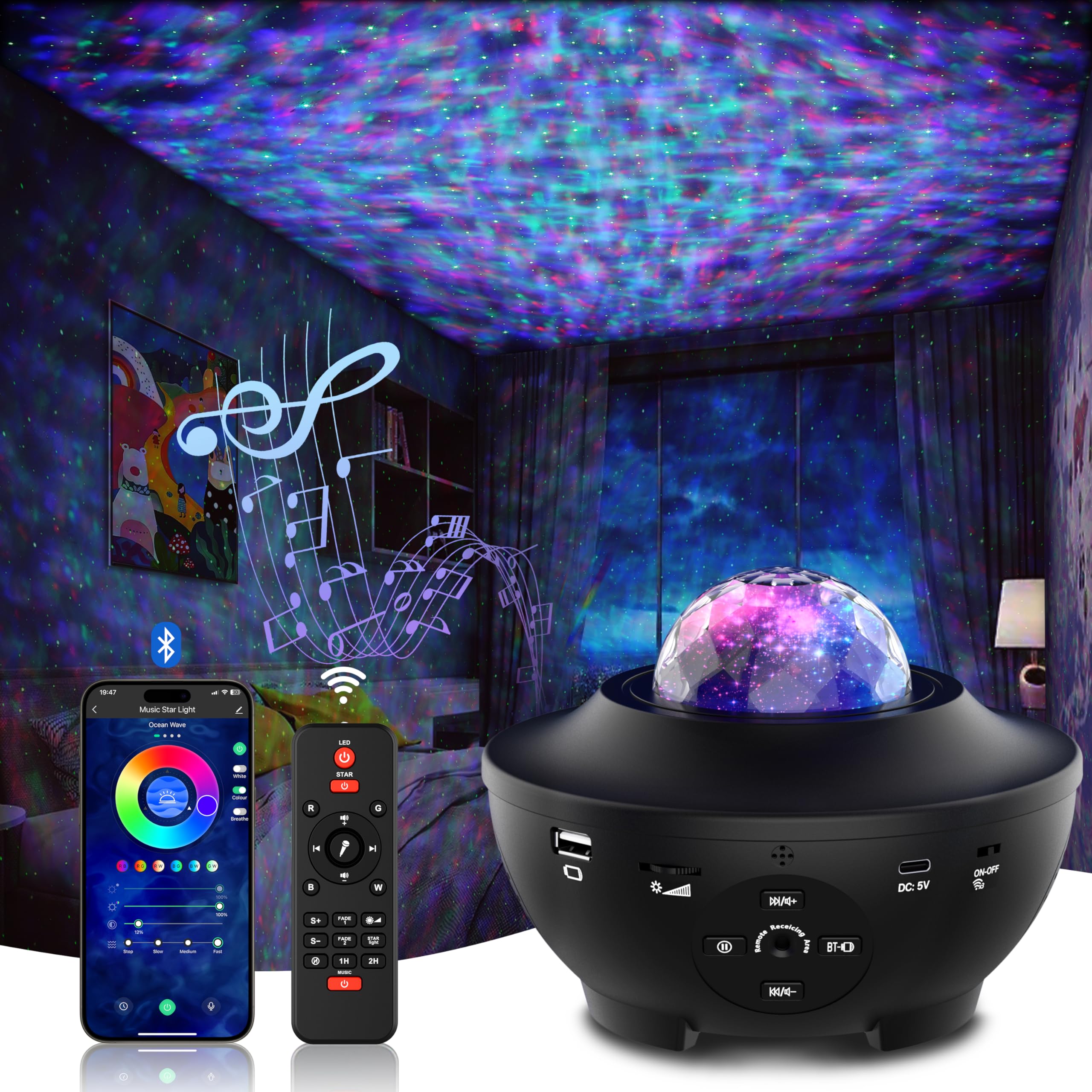 Vr Led Projector Snapklik.com : FlyEagle Galaxy Projector For Bedroom, Light Projector ...