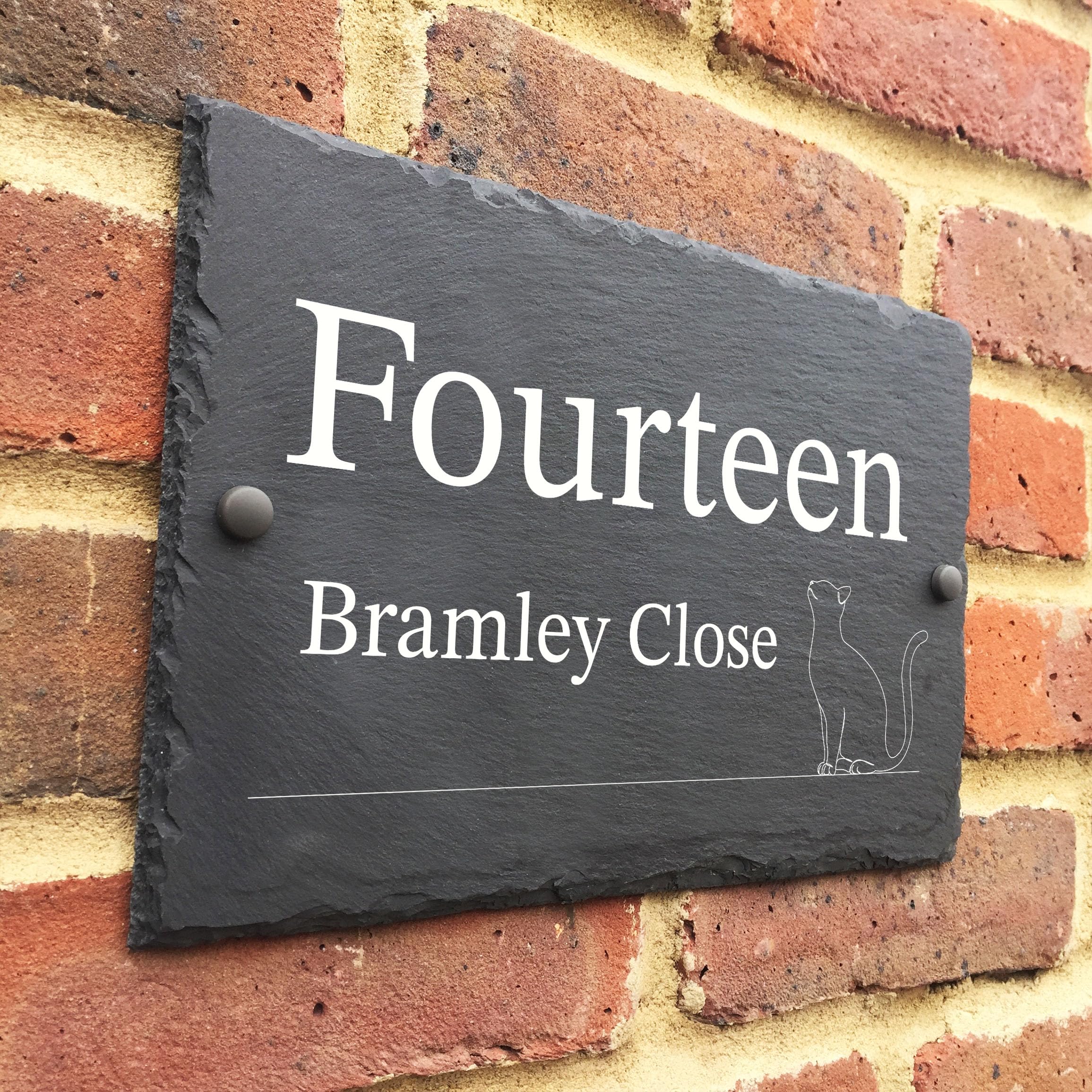 Bespoke Slate House Signs, Handmade Custom Door Number Wall Plaque with Rustic Black Farmhouse Design - Image 2