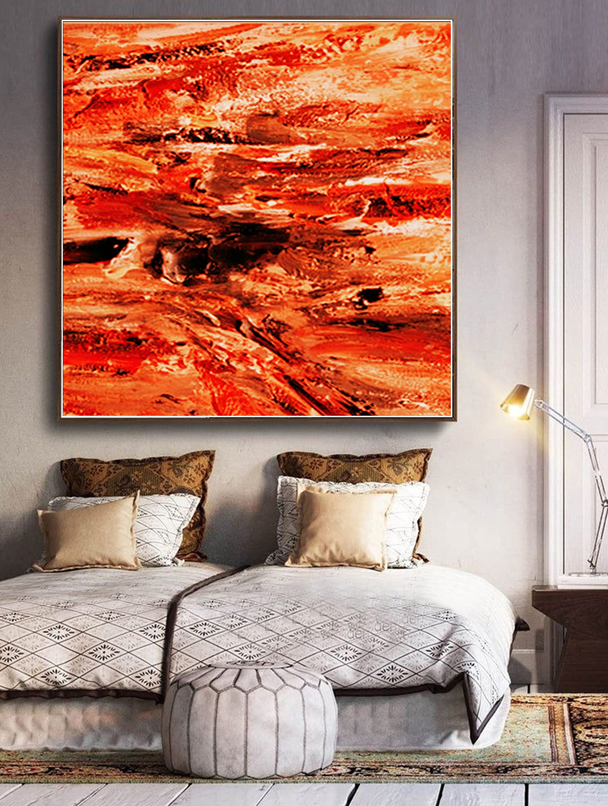 Amazon.com: Red Abstract Painting On Canvas, Extra Large Painting