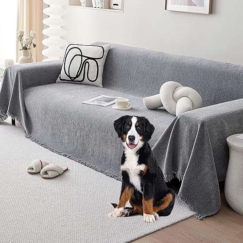 Miniatura 22 de Funda de sofá de forro polar de sherpa para sofá de 3 cojines, marrón, 71" x 134" - Fundas de sofá a prueba de mascotas, funda de muebles resistente