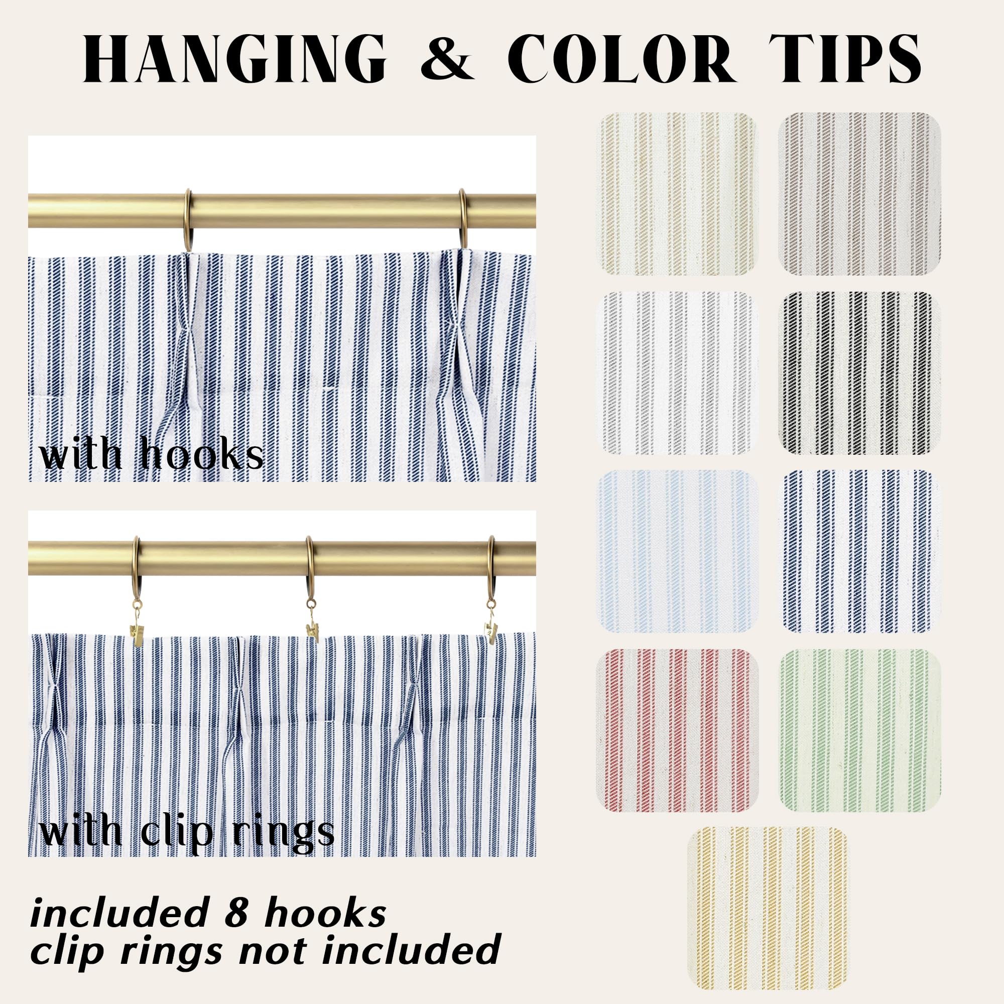 Lino Rosa Cortinas de lavandería para Ventanas, diseño de Rayas pequeñas, diseño de Estampado Azul Marino, Cortinas Cortas de Lino traslúcidas para Dormitorio y baño