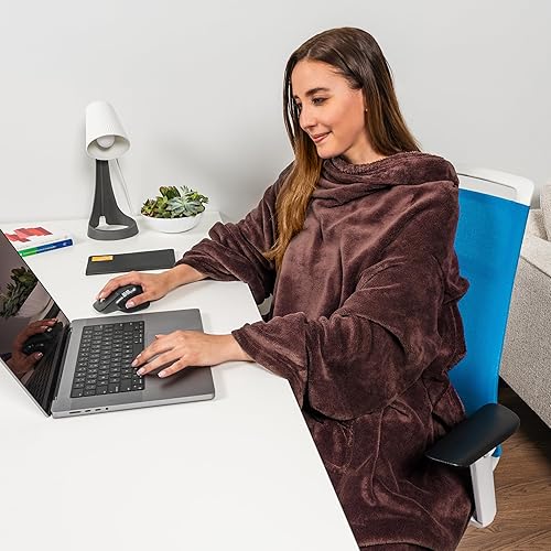 Miniatura 173 de PAVILIA Manta con mangas para adultos, mujeres y hombres, manta suave y cálida de forro polar, manta de regalo Negro -,Marrón,Burrito Beige,Carbón