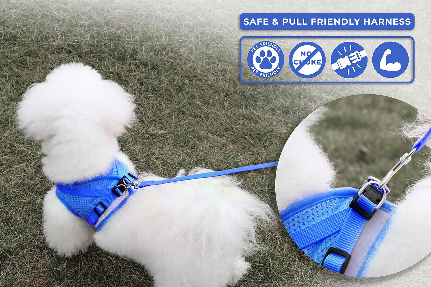 Pet's Playground Small Dog Harness, Blue, Extra Small - Image 4
