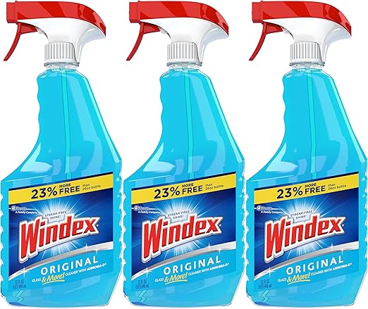 Windex Glass & Multi Surface Cleaner, 32 Oz, Pack of 3