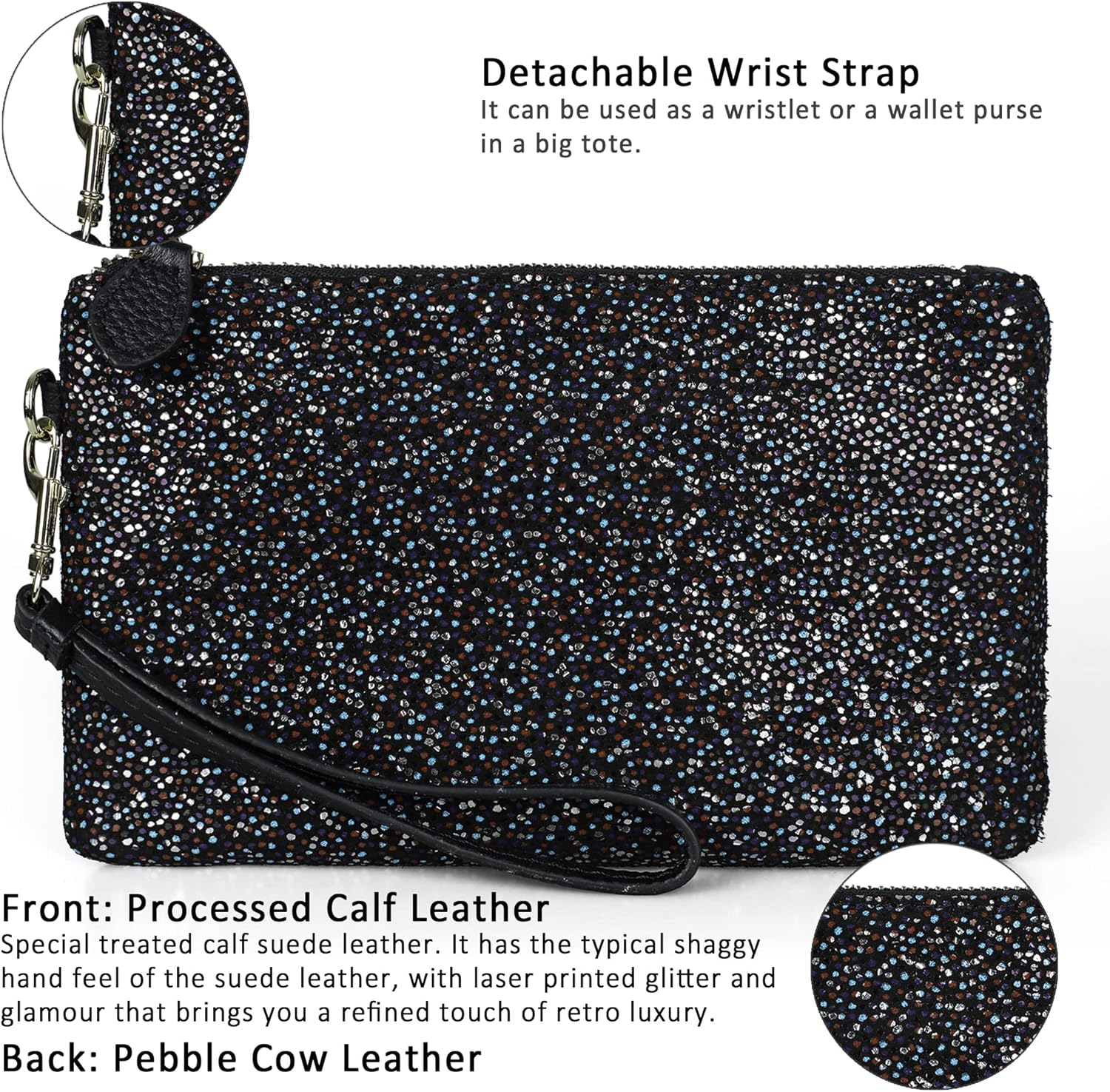 befen Genuine Leather Wristlet Clutch RFID Blocking Bag Cell Phone Wallet Purse Wristlet Wallet Purses and Handbags for Women - Image 6