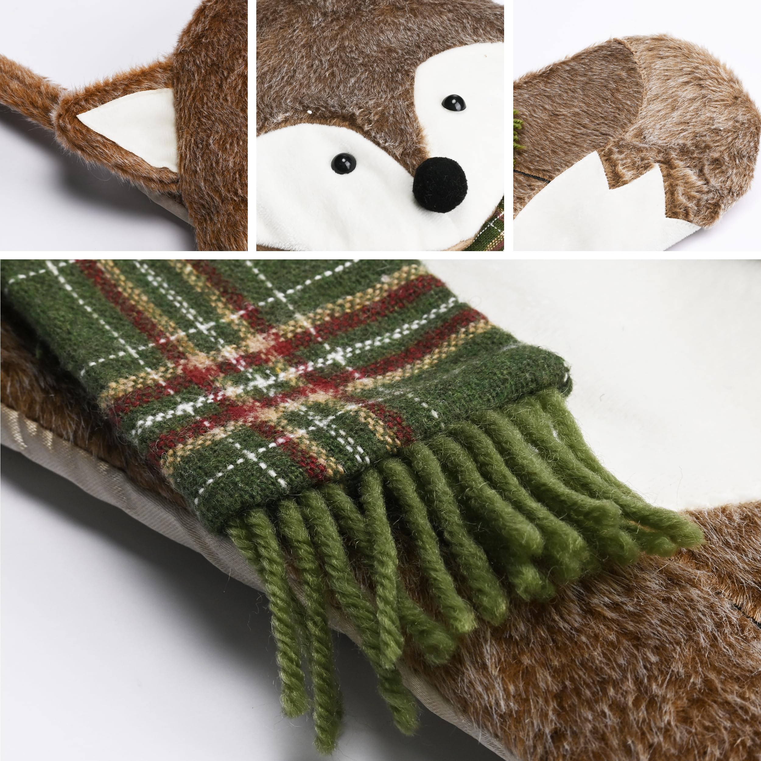 Valery Madelyn Chaussette de Noël en forme de renard de 53,3 cm, mignonne en peluche personnalisée à suspendre pour cheminée, animal domestique, décorations de Noël et cadeaux de Noël