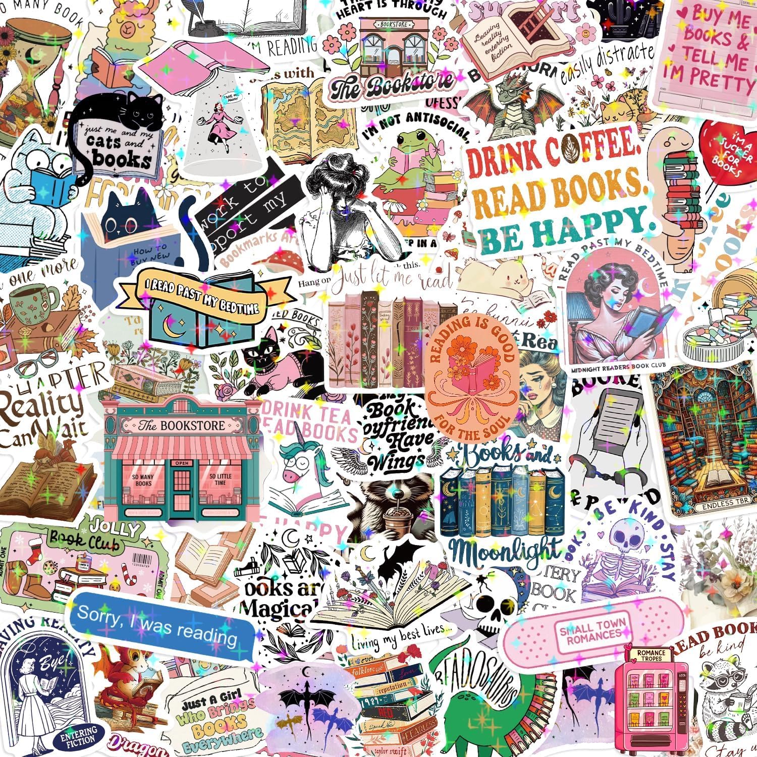 258 PCS Funny Stickers for Adults - Holographic Sarcastic Meme Decals | Waterproof Vinyl Laptop Stickers, Water Bottle, Phone, Kindle | No Repeats