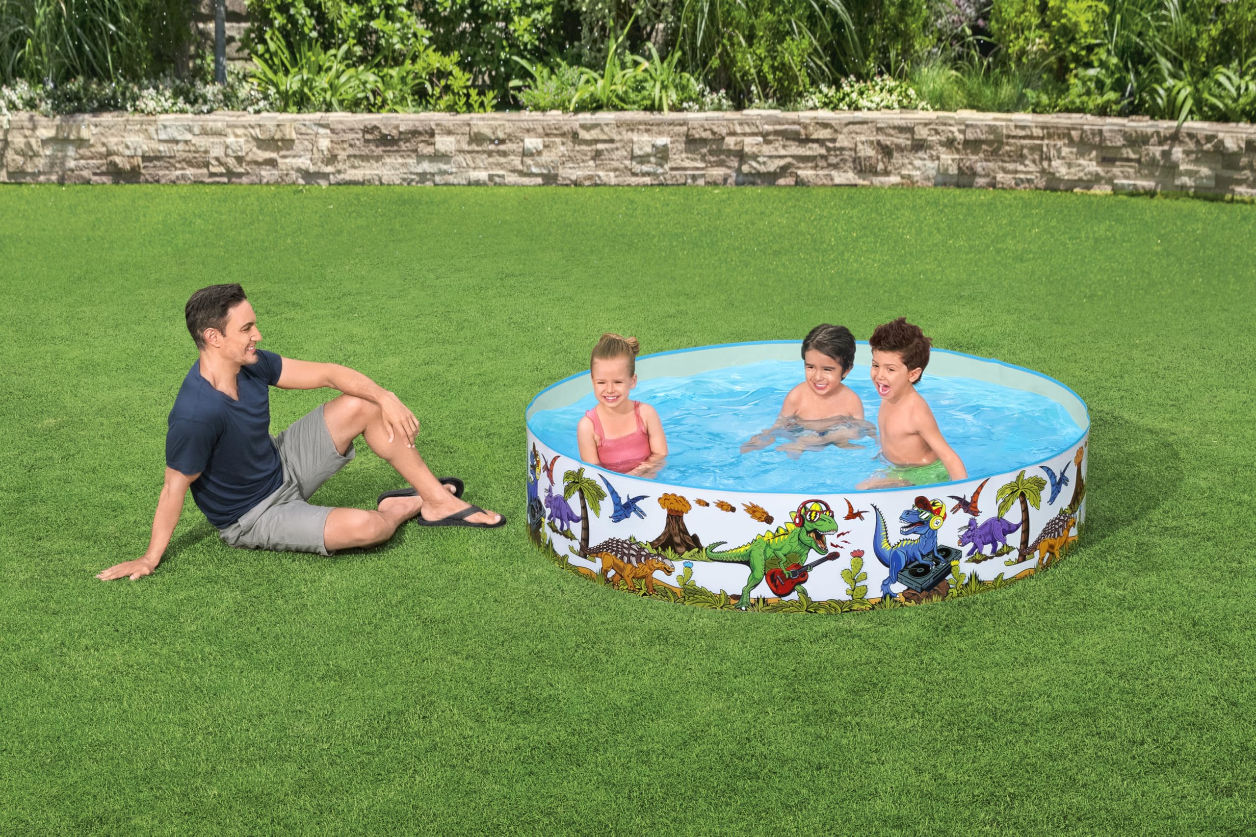 Bestway Fill 'n Fun Planschbecken Dinosaurier, Ø 183 x 38 cm