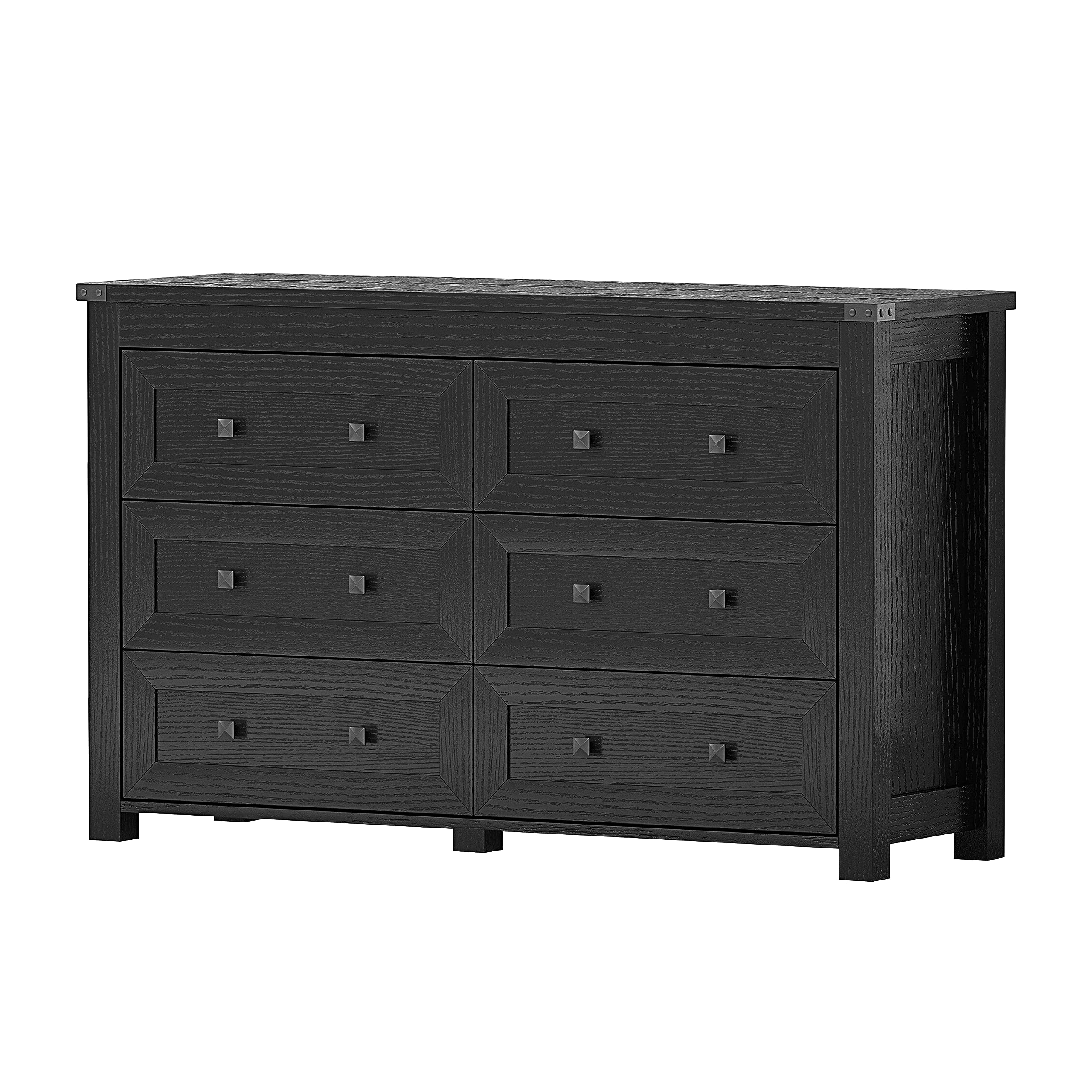 Wodeer 6 Drawer Dresser Chests,Farmhouse Storage Chest of Drawers,Wood