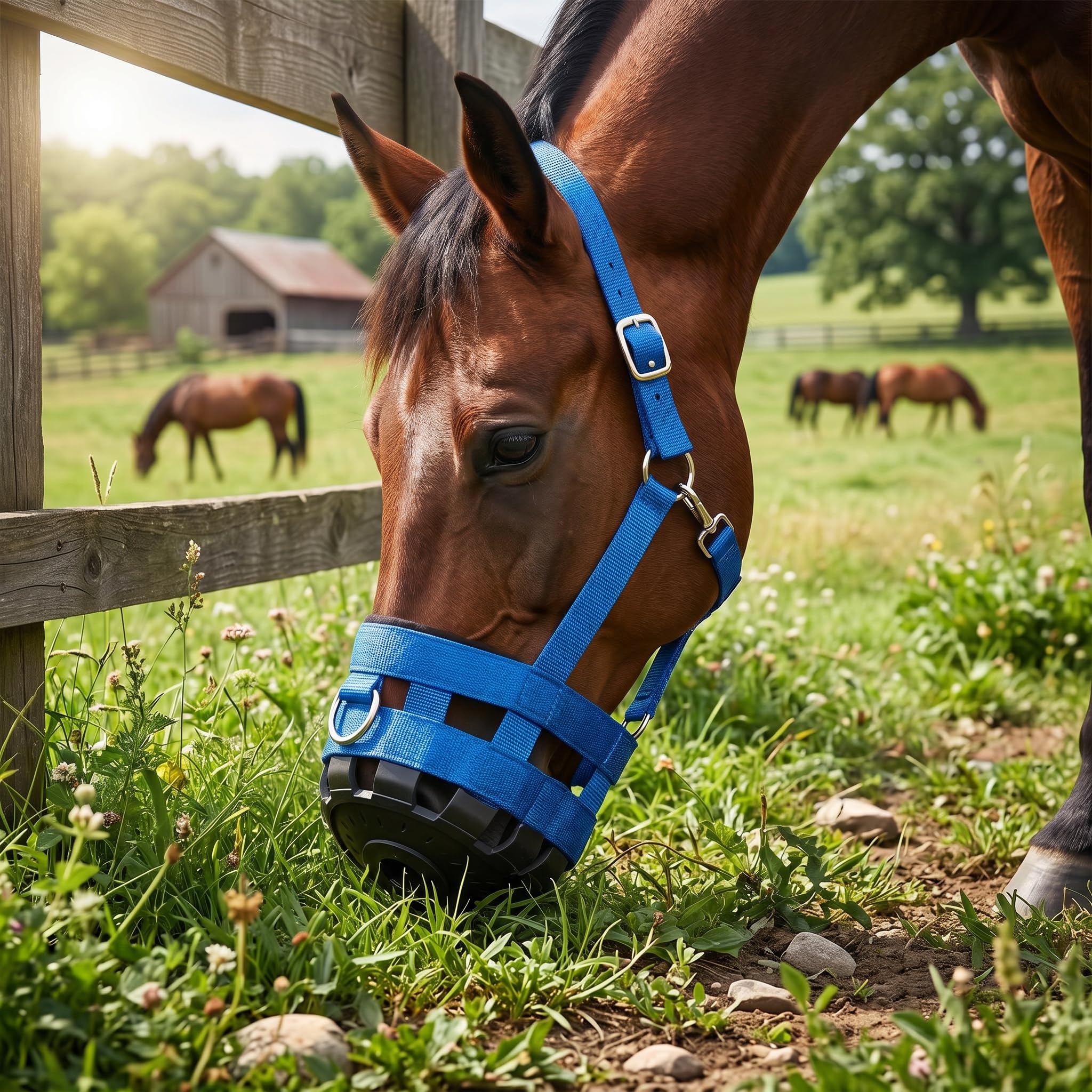 Bozal de Pastoreo, Correas de Nailon Engrosadas, Bozal Antimordeduras con Cojín de Cuero de PU para Caballos, para Personas Mayores y Actividades Ecuestres