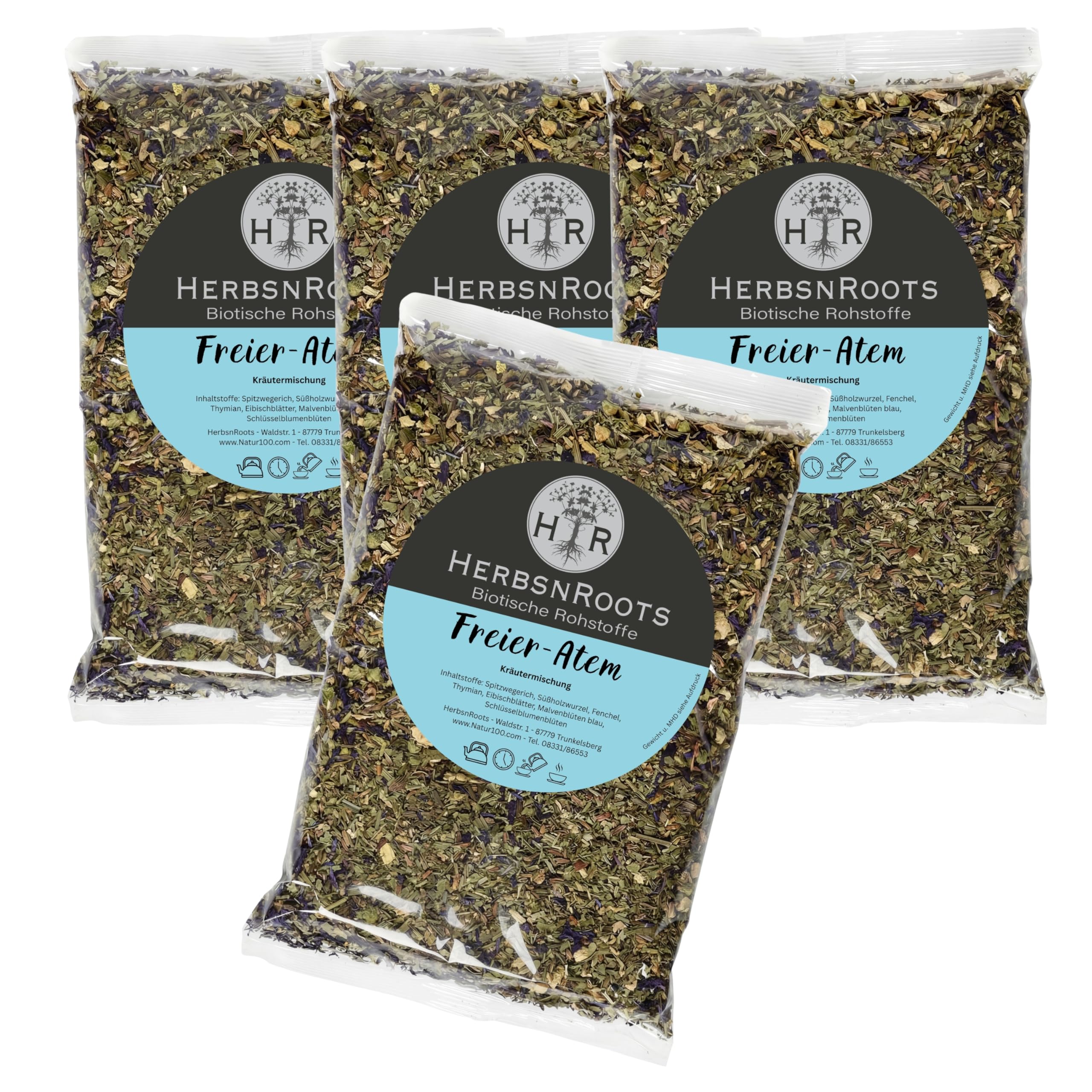 Freier-Atem-Mischung • Lungen-Kraut-Sammlung • Kräutertee • lösen • lindern • erleichtern • HerbsnRoots • 4x210g