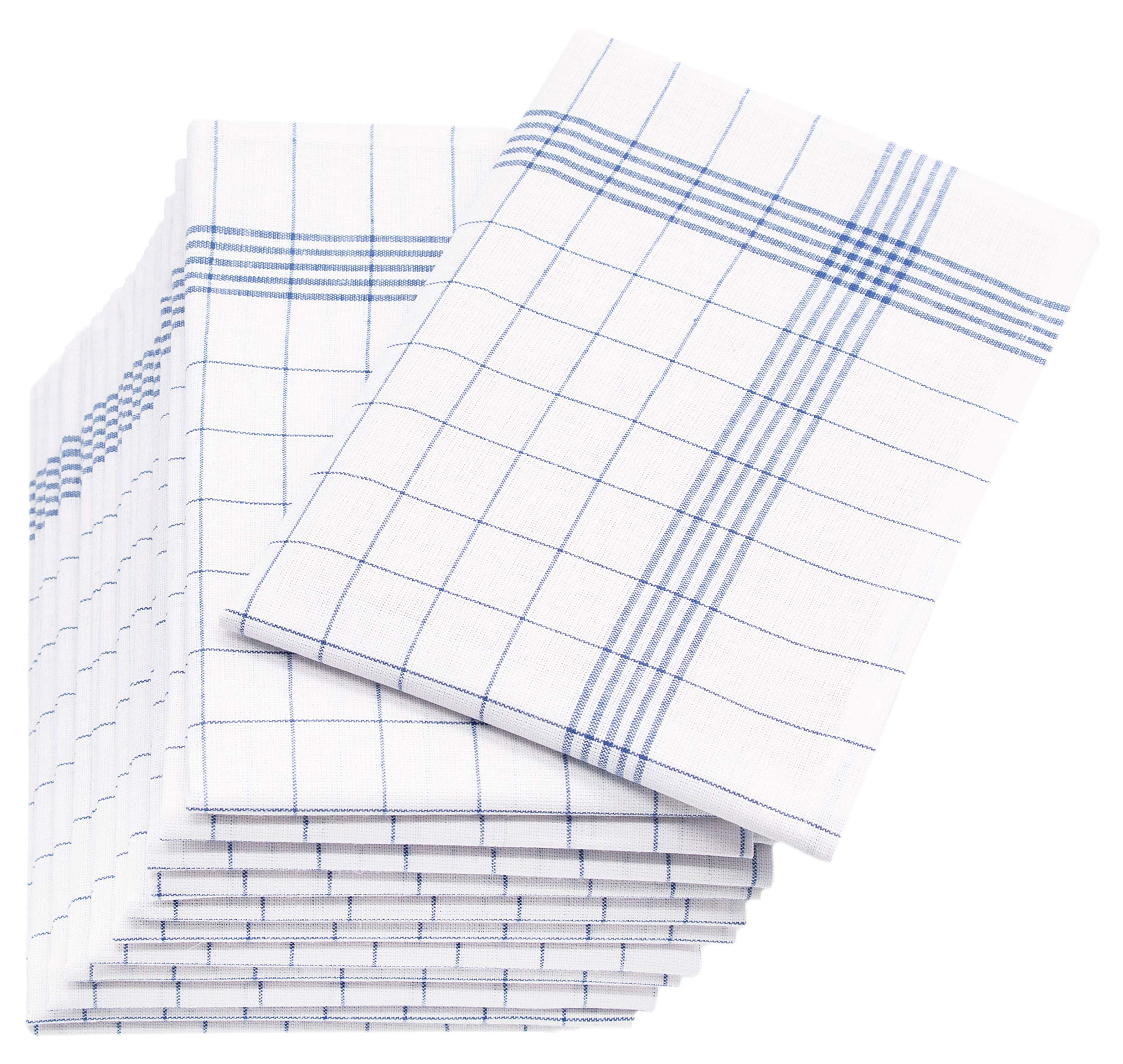 ZOLLNER 12 Sztuk Ściereczek do Naczyń 60x80 cm 55% Bawełna 45% Len Niebieskie