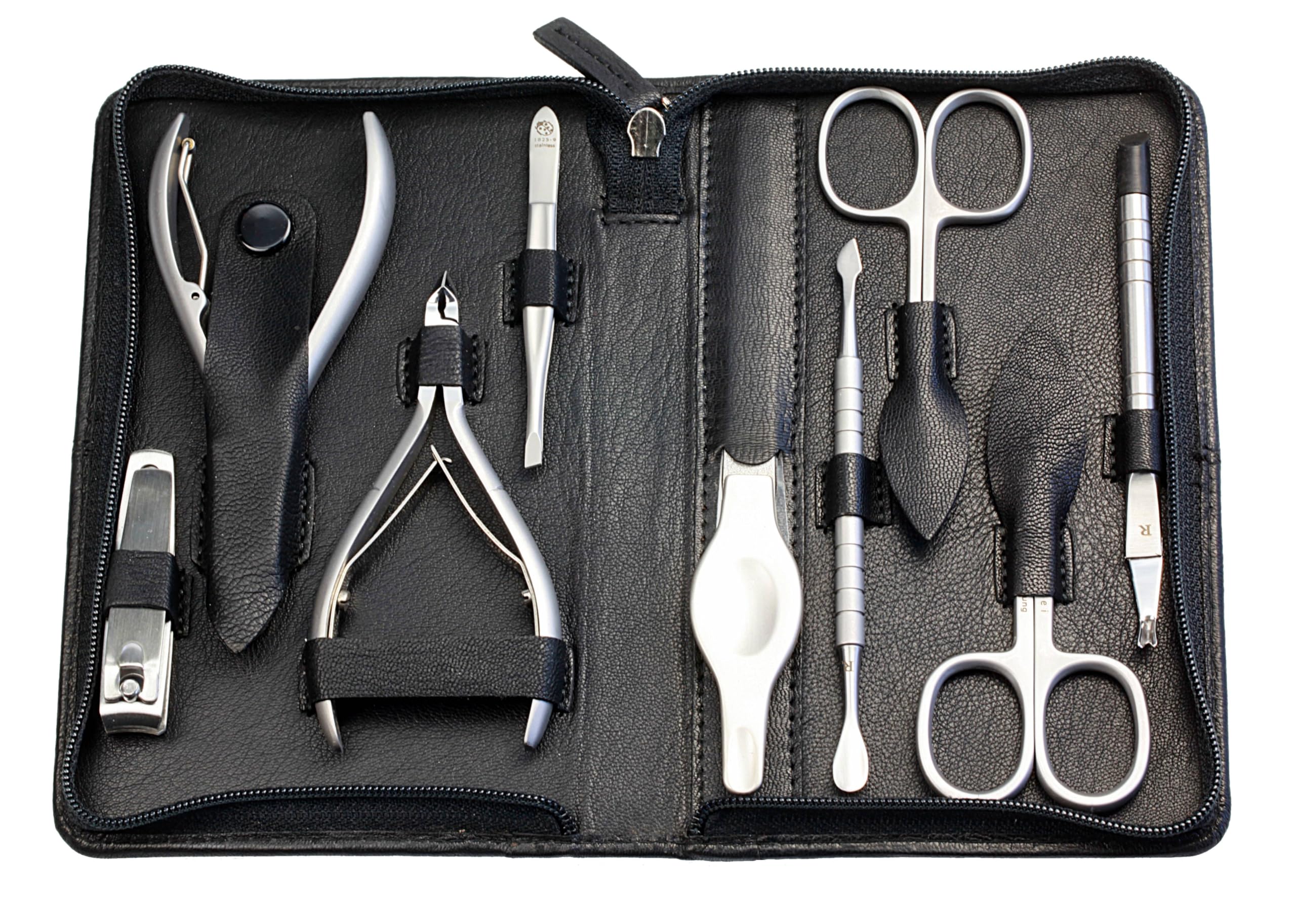Sonnenschein by Hans Kniebes Manicure Set 9 Pieces Nail Scissors, Cuticle Scissors, Nail Clippers, Cuticle Nippers, Clippers