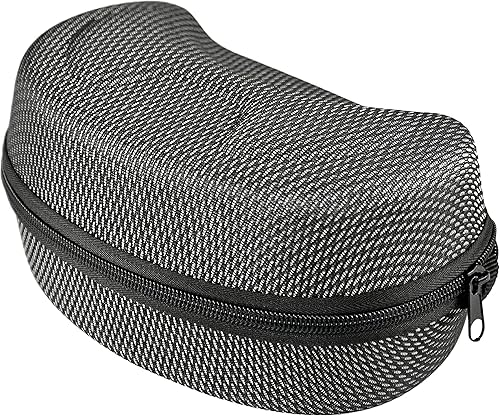 Home-X Sport Goggles Case, Safety Glasses Case, Zippered Hard-Shell Glasses Case, 8" L x 4  W x 4" H, Blue