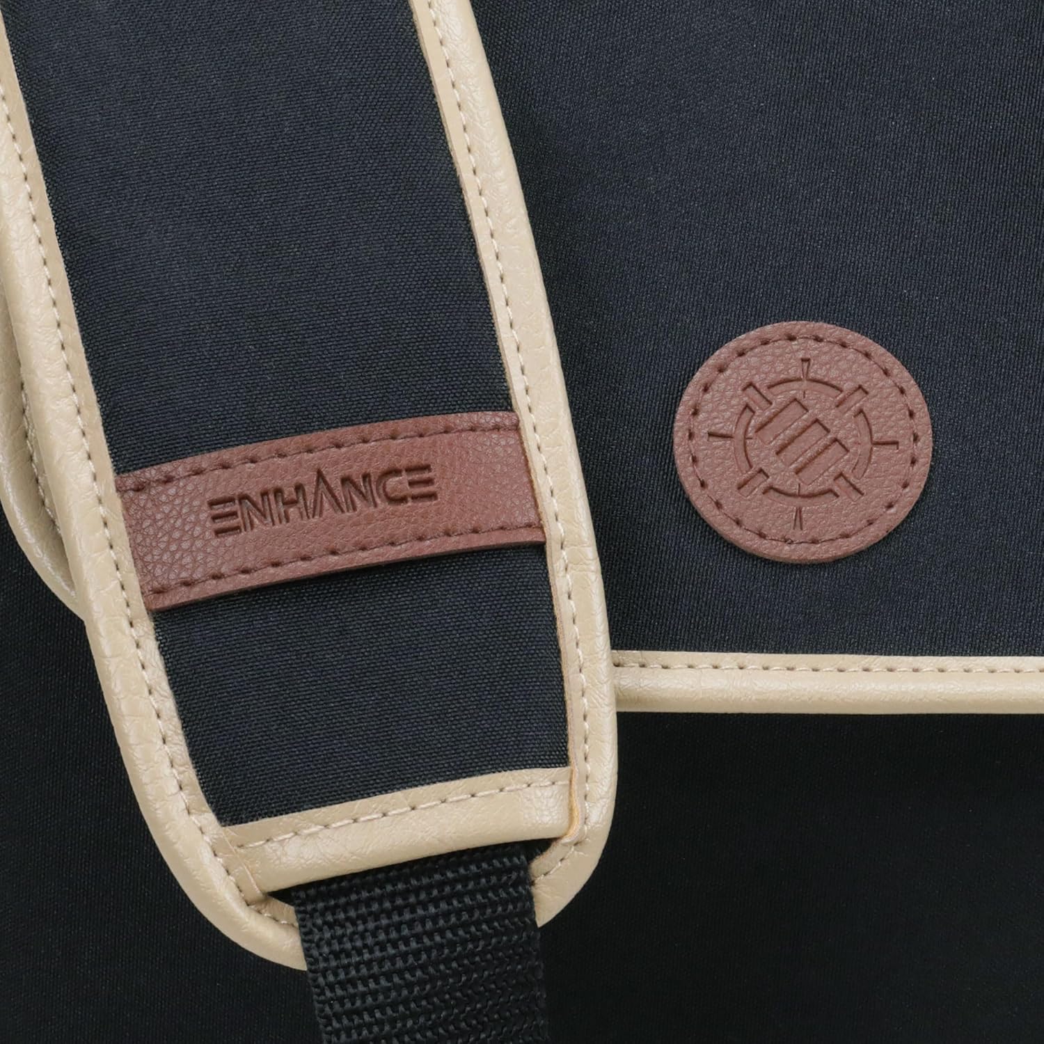 ENHANCE Designer Edition Compact MTG Bag Compatible with Magic the Gathering, Lorcana & more - Small Trading Card Bag with Customizable Interior & Shoulder Strap for Deck Boxes, Dice (Black)