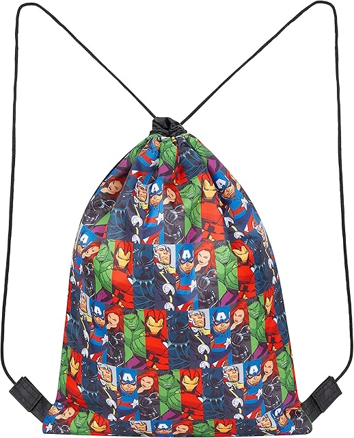 Marvel Avengers Drawstring Bag For Boys, School PE Bag, Kids Gym Sack For Sports, Swimming, Football, Gifts For Childrens