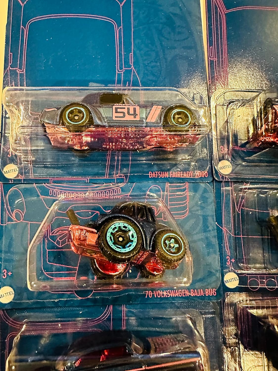 Hot Wheels 2022 - Pearl & Chrome Series 2 - Set of 5 - with Out Chase - Skyline 2000 GT-R, Fairlady Z, Baja Bug, 53 Chevy, Manga Tuner - Ships Bubble Wrapped in a Box