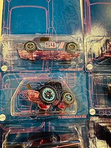 Miniatura 3 de Hot Wheels 2022 - Pearl & Chrome Series 2 - Juego de 5 - con Out Chase - Skyline 2000 GT-R, Fairlady Z, Baja Bug, 53 Chevy, sintonizador de manga -