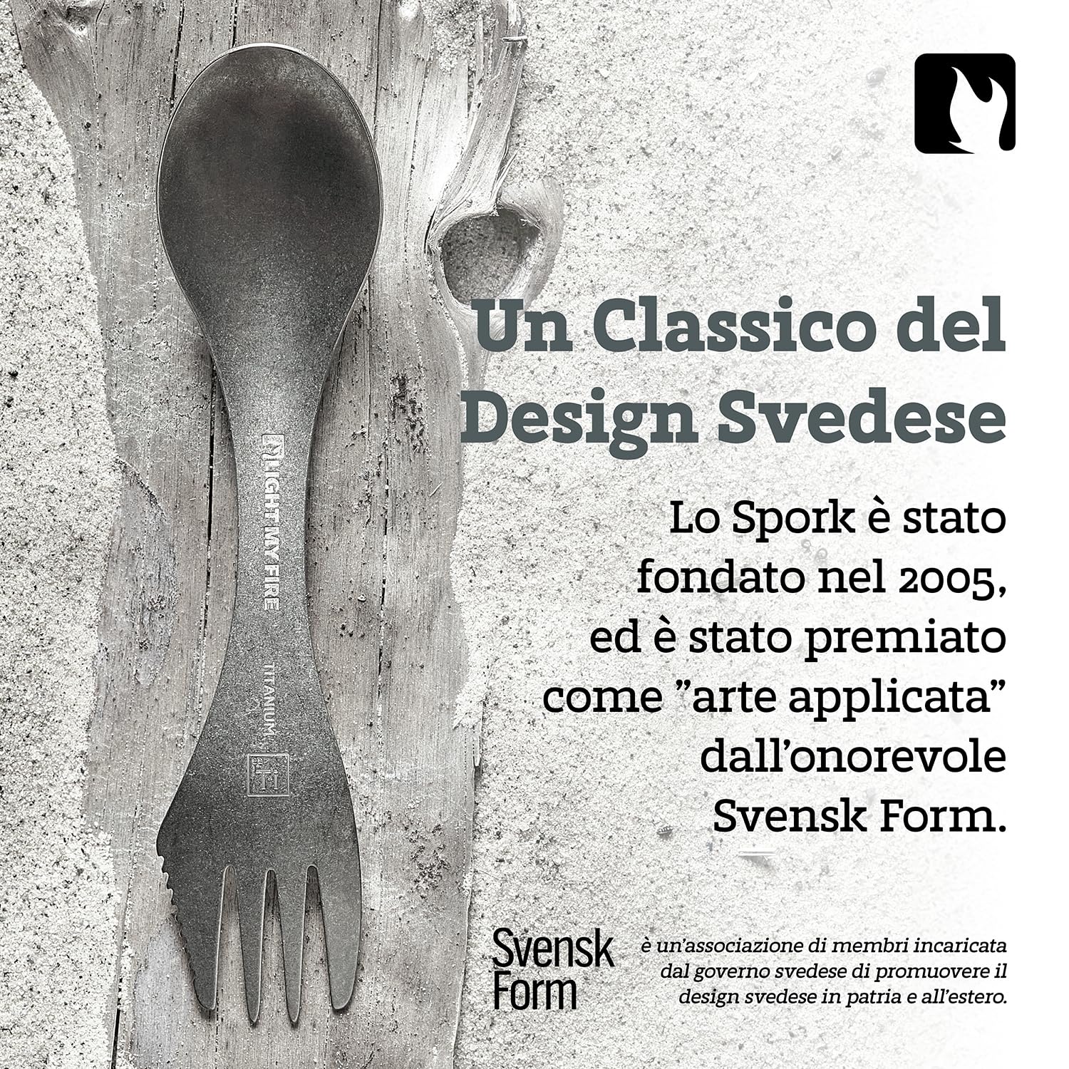 Light My Fire Spork Titanio - Combo Forchetta Coltello Cucchiaio Portatile - Posate da Viaggio e Campeggio Riutilizzabili - Posate Picnic Indistruttibili, Atossiche, Senza BPA – Spork Set da 1