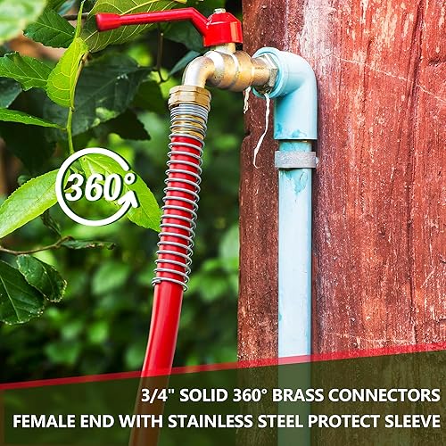 Miniatura 5 de Manguera de goma calientefría de 58 pulgadas de 50 pies, -40  a 190  resistente, flexible, 300 psi, ráfaga de 1000 psi, accesorios de latón de 34