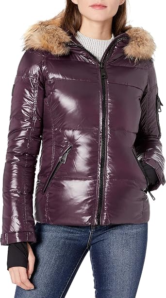 Down Puffer Jacket with Real Fur Hood 