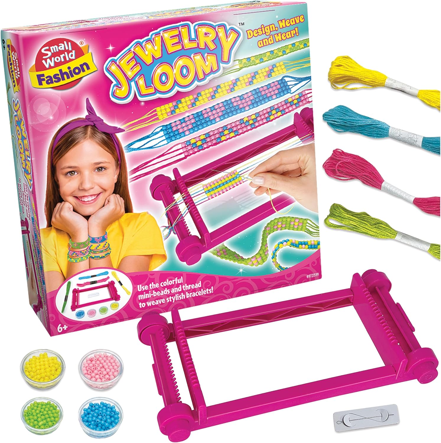 Small World Toys Bracelet Making Kit for Girls 8-12 Years Old– Complete DIY Weaving Loom Kit for Kids, Art and Crafts Set with Colorful Beads – Ideal Gift for Creativity, Birthday & Party Favors