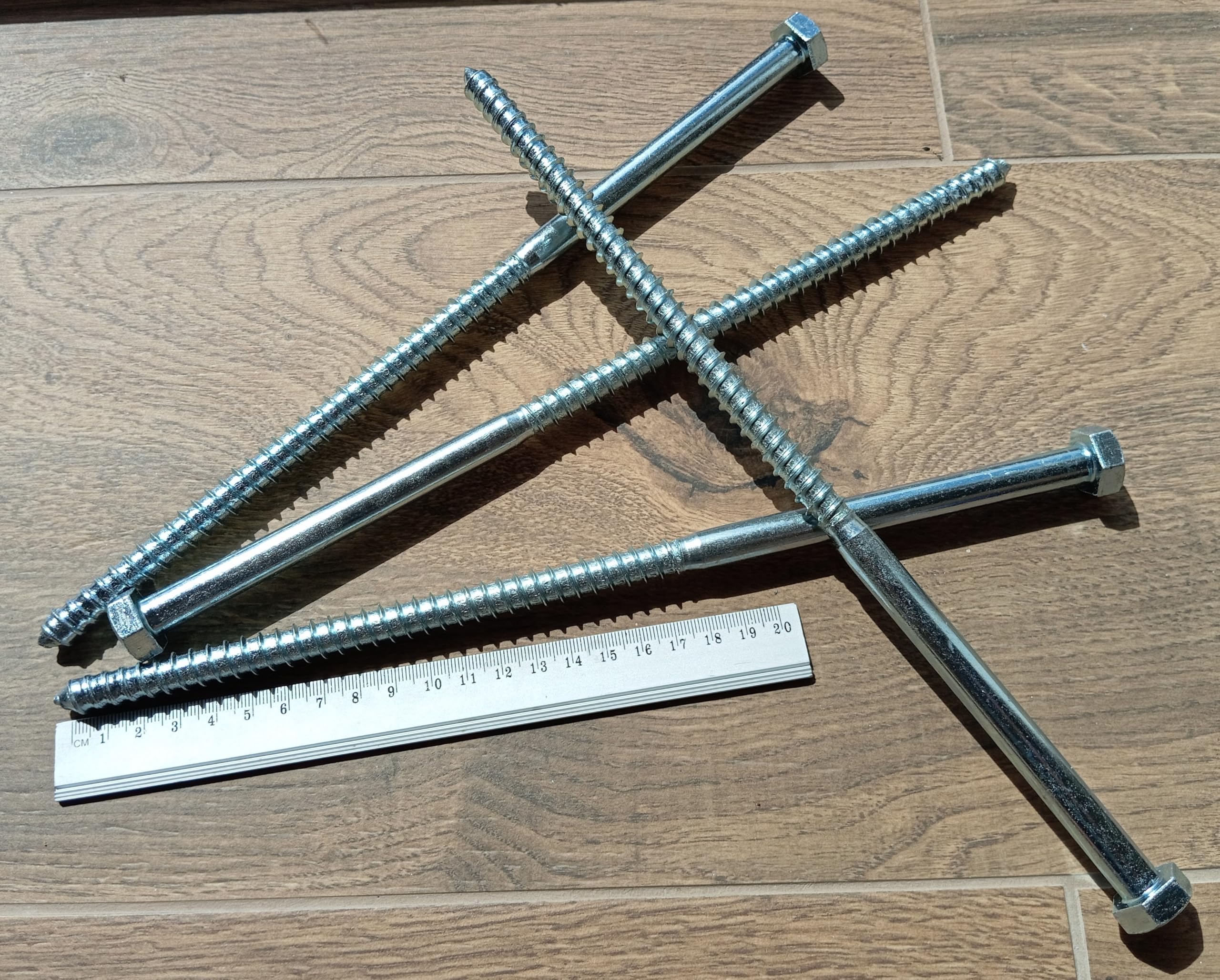 HAFD Heavy-Duty Sleeper Screws 12 x 300mm (12in) Zinc-Plated Hex Head Lag Bolts for Wood to Concrete Fixings for Coach Screw Outdoor Use in Decking Fencing - Image 4