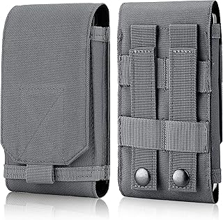 IronSeals Tactical Molle Phone Holster Pouch, Universal Belt Waist Bag for iPhone 15 Pro Max/15 Pro/14 Pro Max/14 Pro/13 Pro Max/12 Pro Max/11 Pro Max, Samsung S24/S23/S22/S21/S20 Plus, Size L - IronSeals