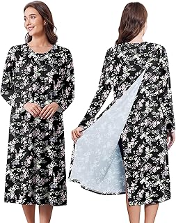 Hospital Gowns for Women Post Shoulder Surgery Open Back Adaptive clothing lounge dress for Patients&Seniors Nightgown