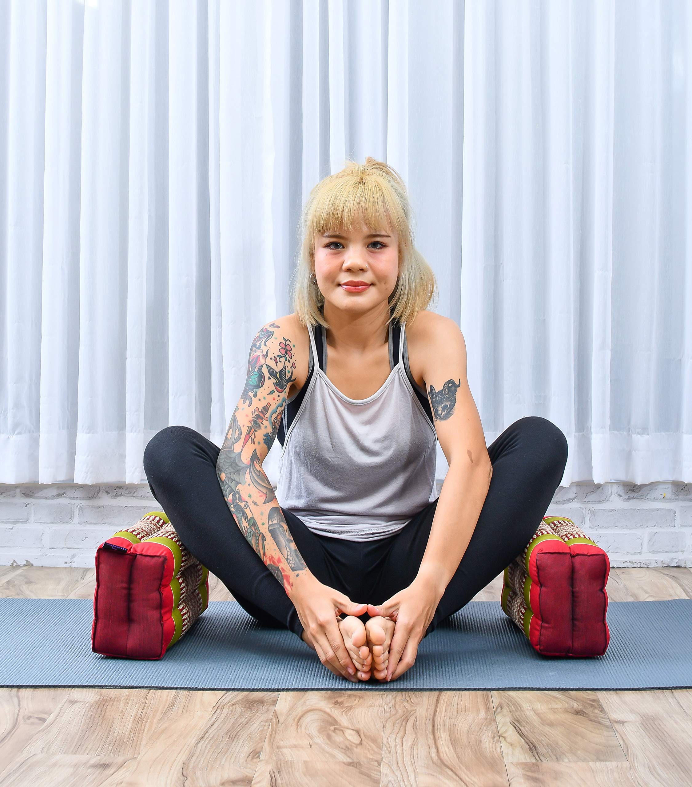 Leewadee Cuscino Blocco Yoga - Kapok Cuscino di Supporto per Yoga, Meditazione & Relax