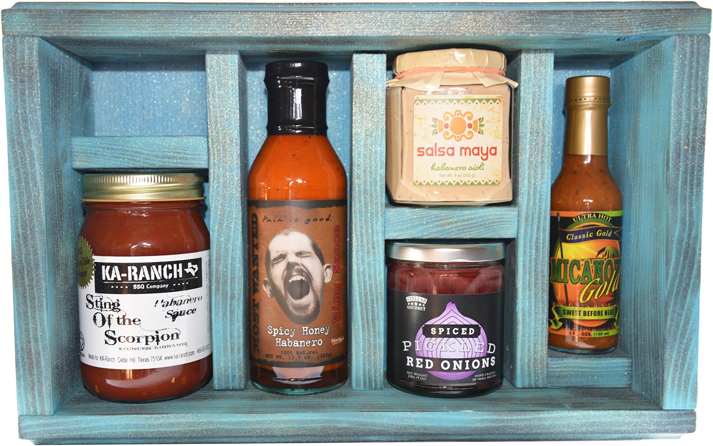 Blue Burning Box Spicy Gourmet Gift Basket Set
