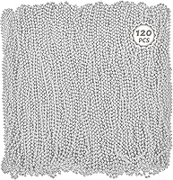 Vista 16 de Cuentas de Mardi Gras, 120 collares de cuentas, cuentas blancas de 33 pulgadas a granel, accesorios de Mardi Gras, mantas de desfile de disfraces