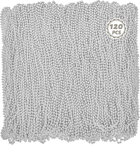 Miniatura 16 de 120 cuentas de Mardi Gras, collar de cuentas de 33 pulgadas, accesorios de Mardi Gras, collares de disfraz de fiesta para mujeres y hombres