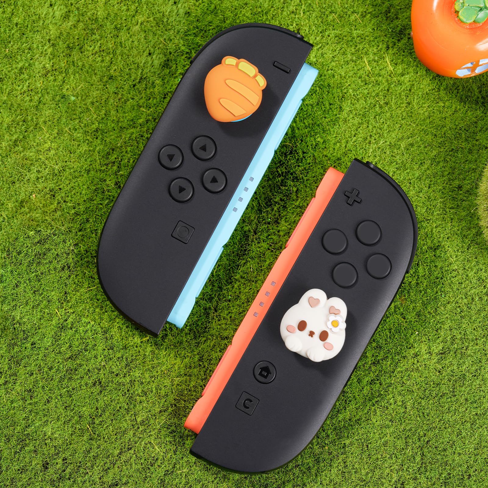 GeekShare Empuñaduras de pulgar para Switch 2 (2025), tapas de botón de repuesto, tapas de agarre para el pulgar, cubierta de agarre para joysticks compatible con Switch 2, cómoda y duradera (4 piezas