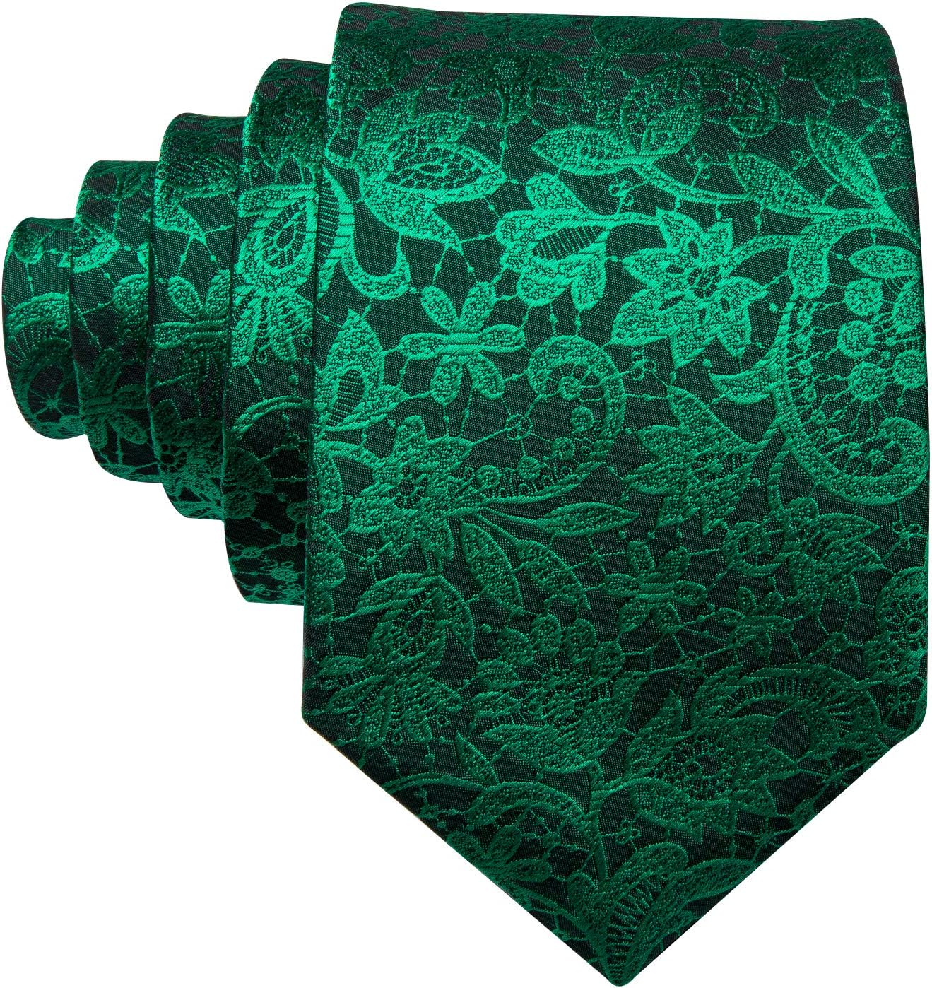 Barry.Wang Men Ties Paisley Woven Silk Necktie Set with Pocket Suqare Cufflinks Formal - Image 5