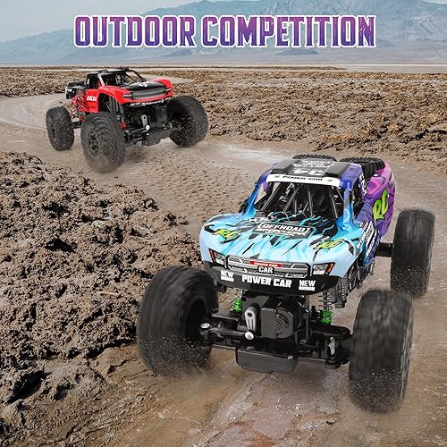 Miniatura 6 de Camión de control remoto, 112 4x4 Offroad impermeable, auto grande de control remoto anfibio, vehículo oruga de doble motor, juguetes monstruos con