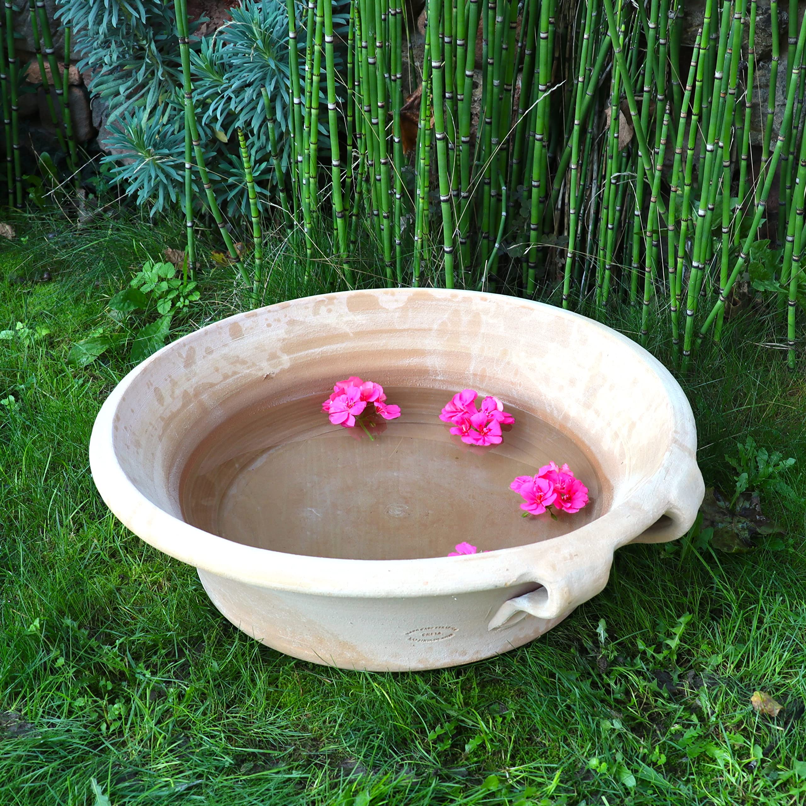 Palatina ceramica | ampia ciotola per piante in terracotta | 60 cm | fioriera da piantare mini stagno, ampia fioriera da giardino giardino Crocus 60 cm