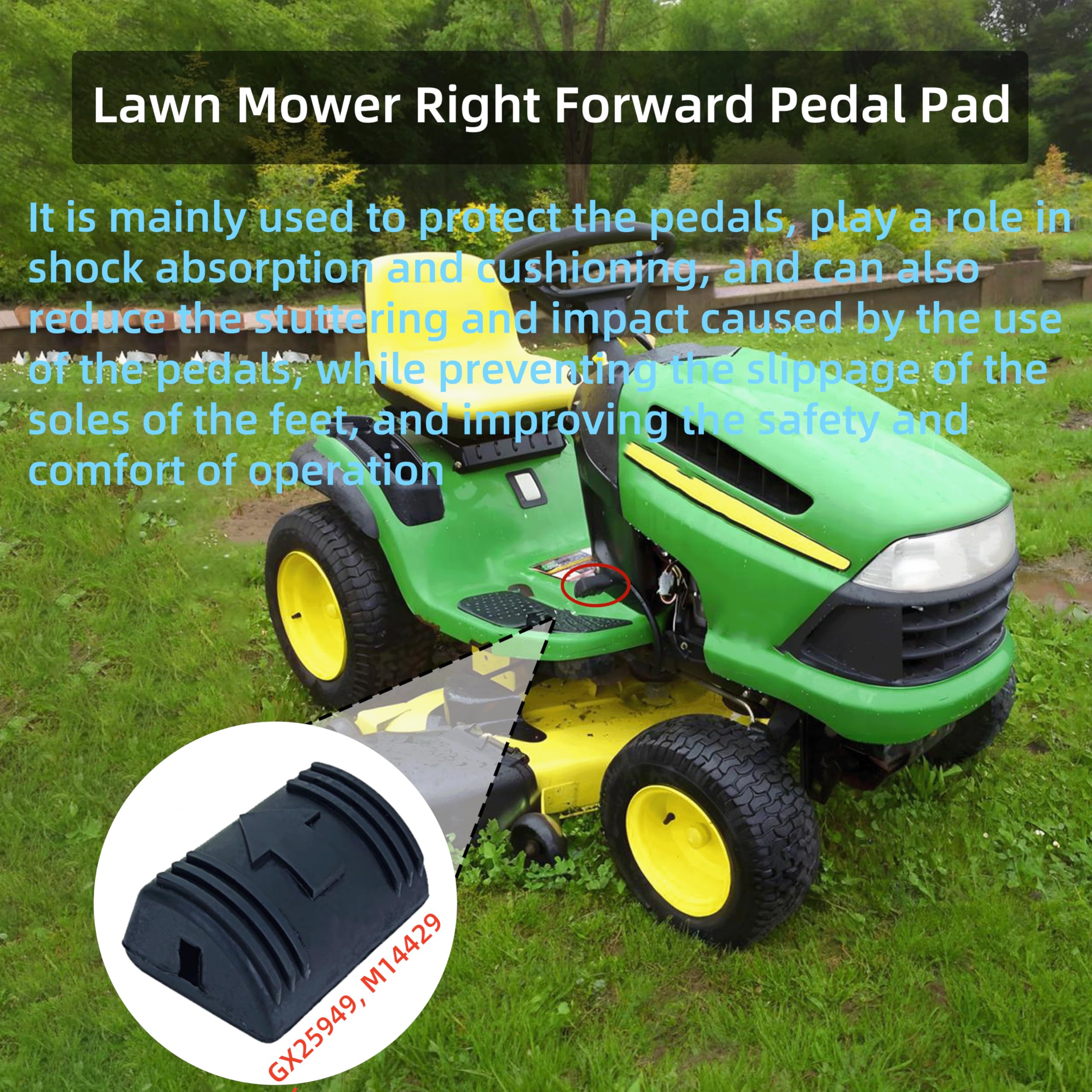 Dgdhf Replacement Right Forward Pedal Pad M144296 Fits John Deere Mower GX25949 : Automotive
