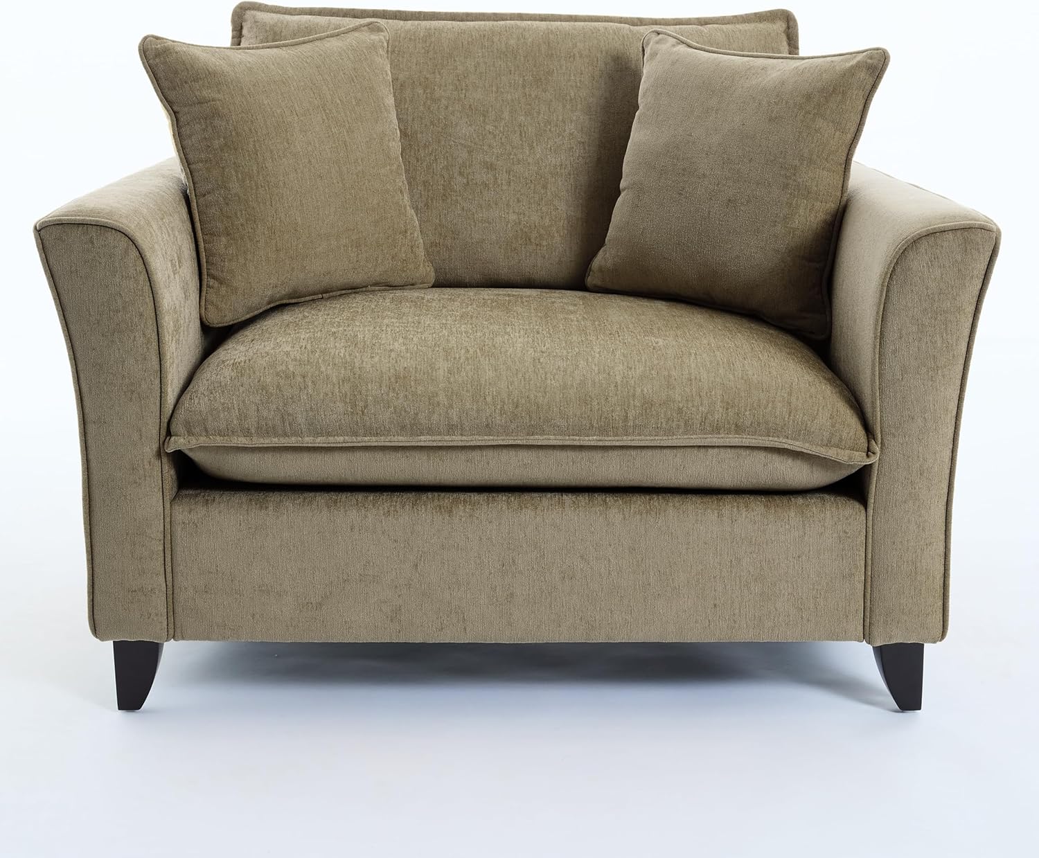 Merax 46.9 Inch Chenille Armchair, Luxury Oversized Accent Arm Chair with 2 Pillows, Modern Single Cloud Lounge Sofa Chair, Comfy Deep Seating for Office Apartment Living Room, Easy Assembly, Green