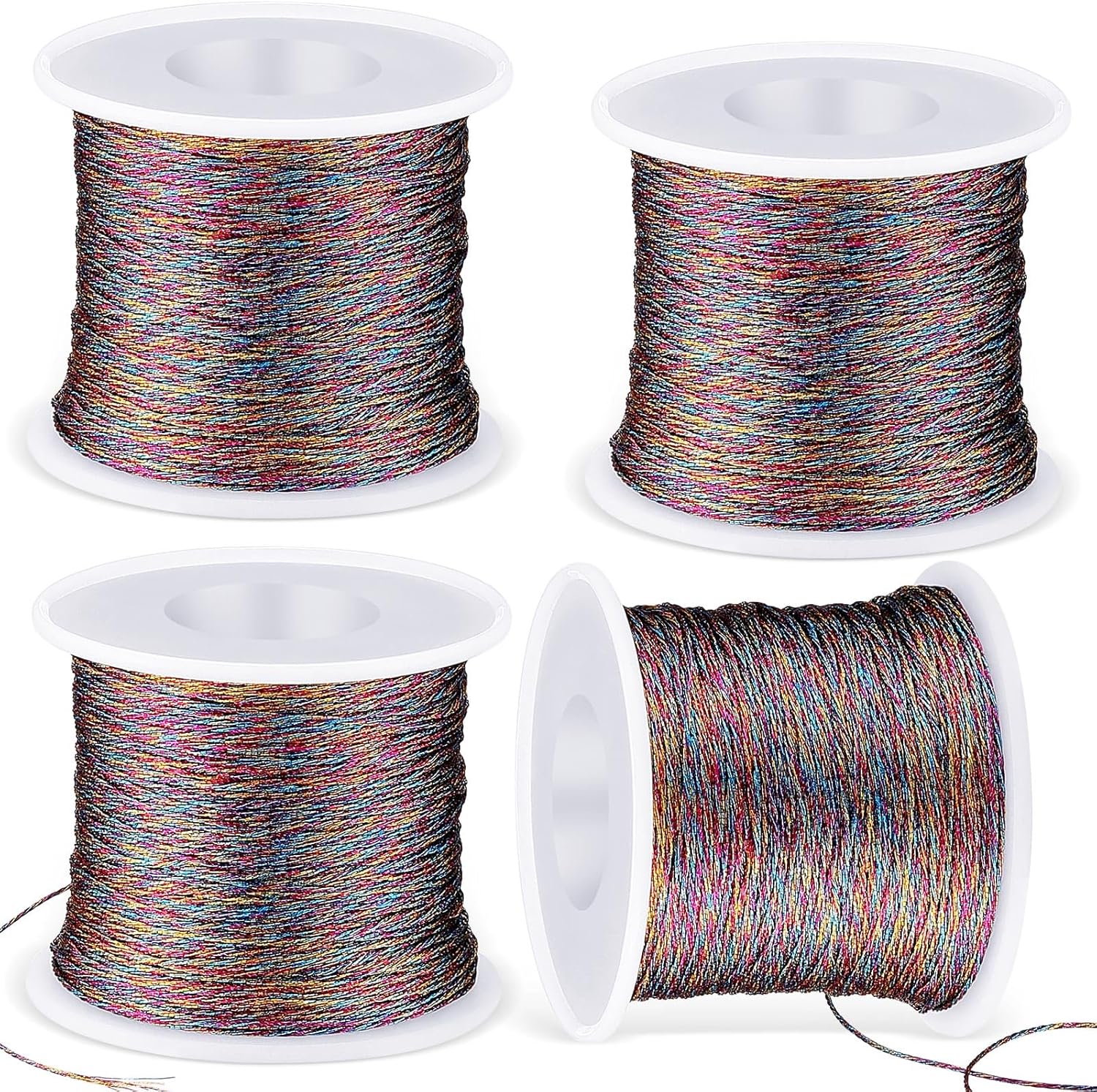440 Yards Metallic Cord Tinsel Rope for Craft Jewelry
