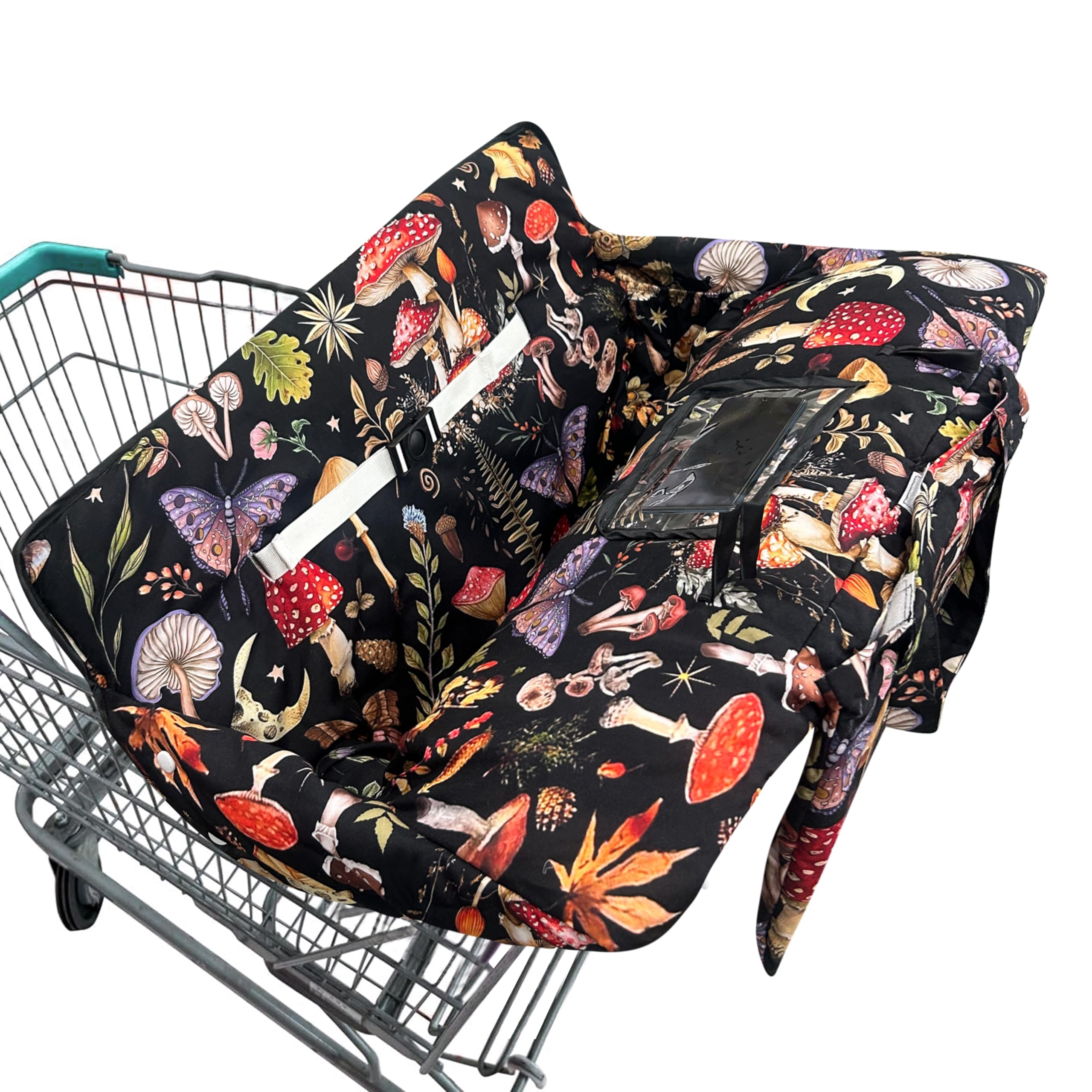 Shopping Cart Cover for Baby,2-in-1 Baby Cart Covers with Portable Cloth Bag Cart Seat Pad for Babies Grocery Cushion Cover Restaurant,Suitable for