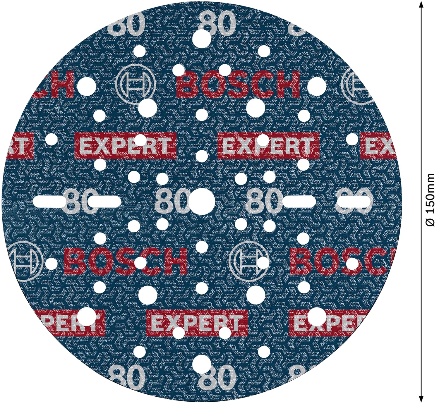 Bosch 50x EXPERT O780 tarcza szlifierska do folii, 150 mm (do twardego drewna, farba na drewnie, Ø 150 mm, ziarnistość 80, profesjonalne akcesoria szlifierka mimośrodowa)